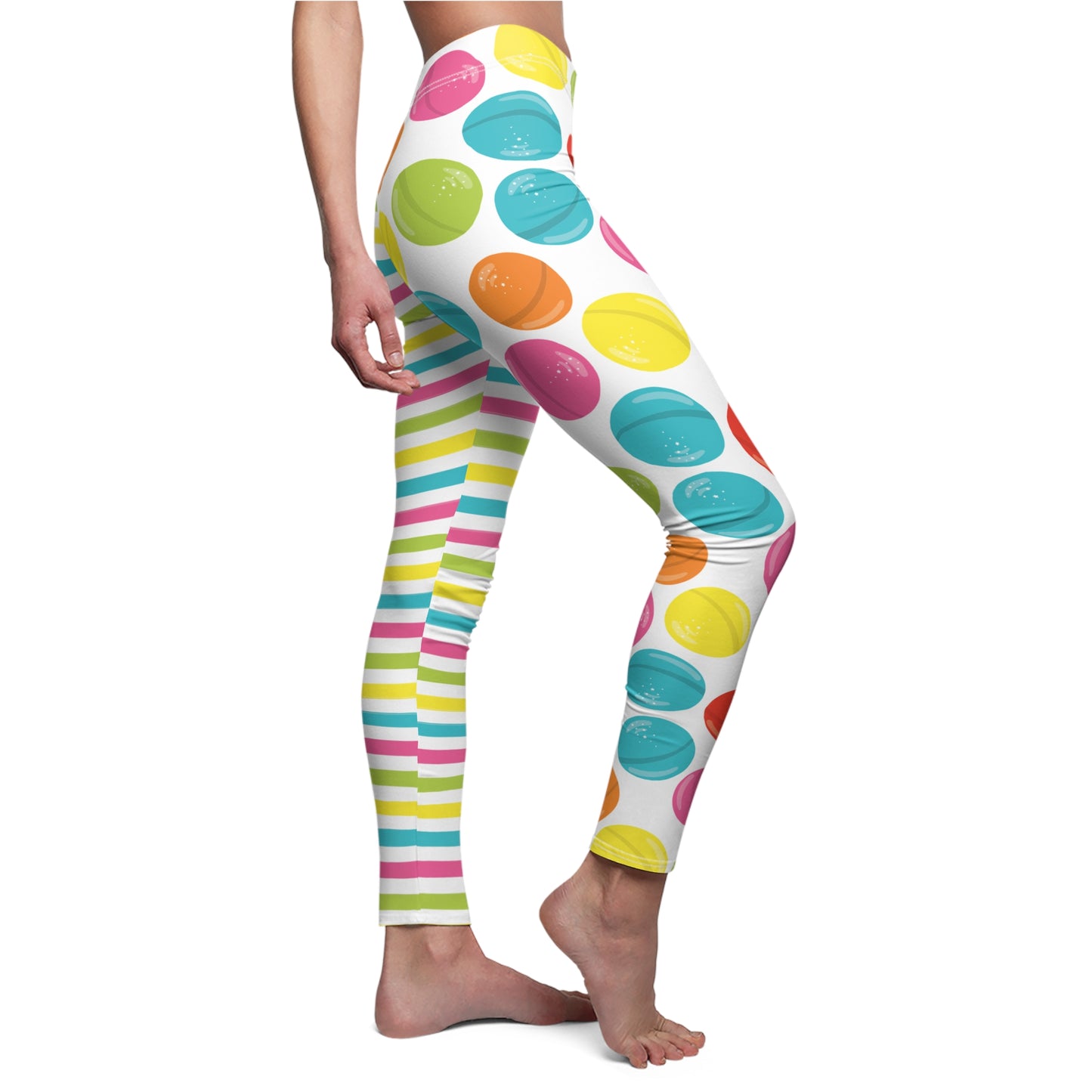 Candy and striped color leggings