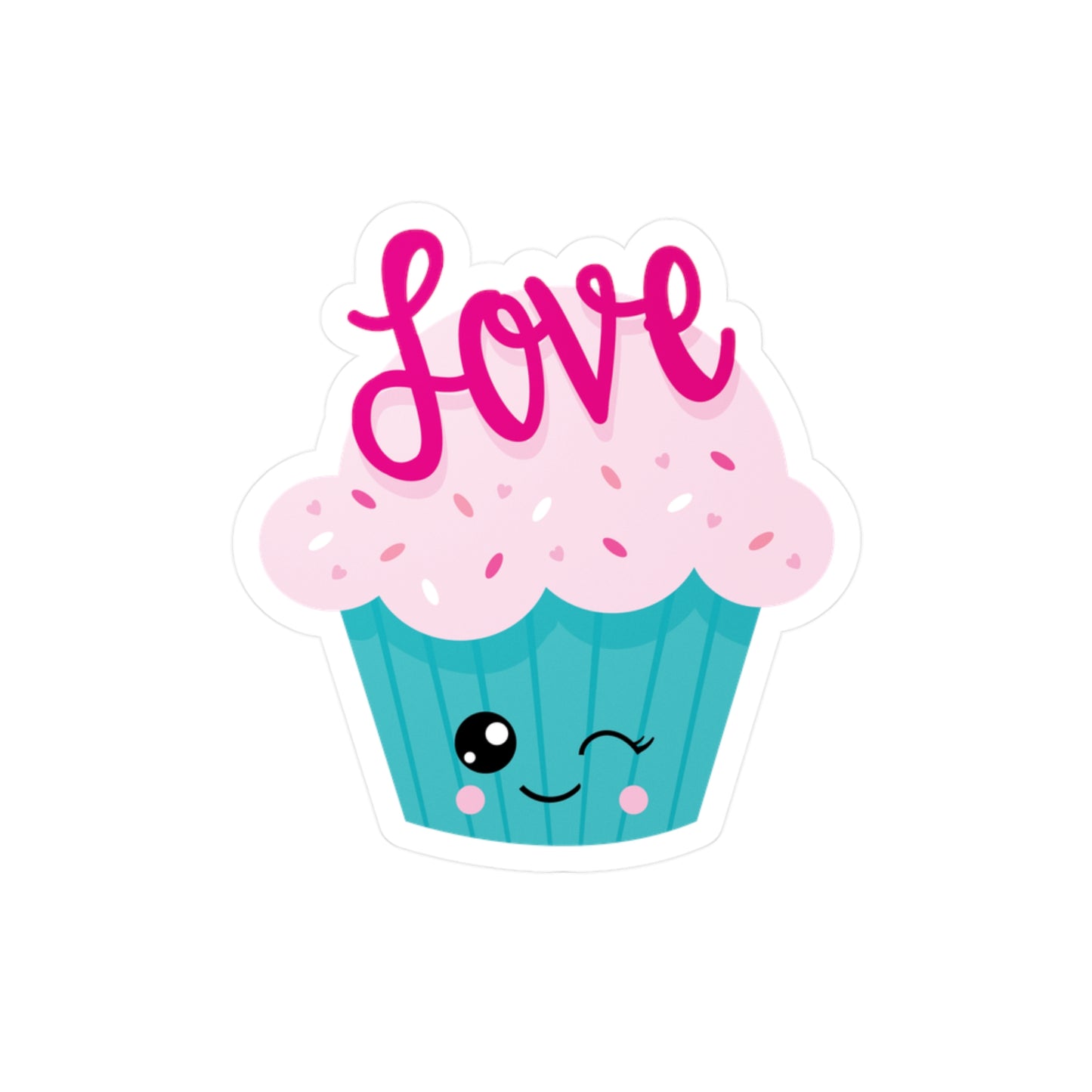 Kawaii Love Cupcake Sticker