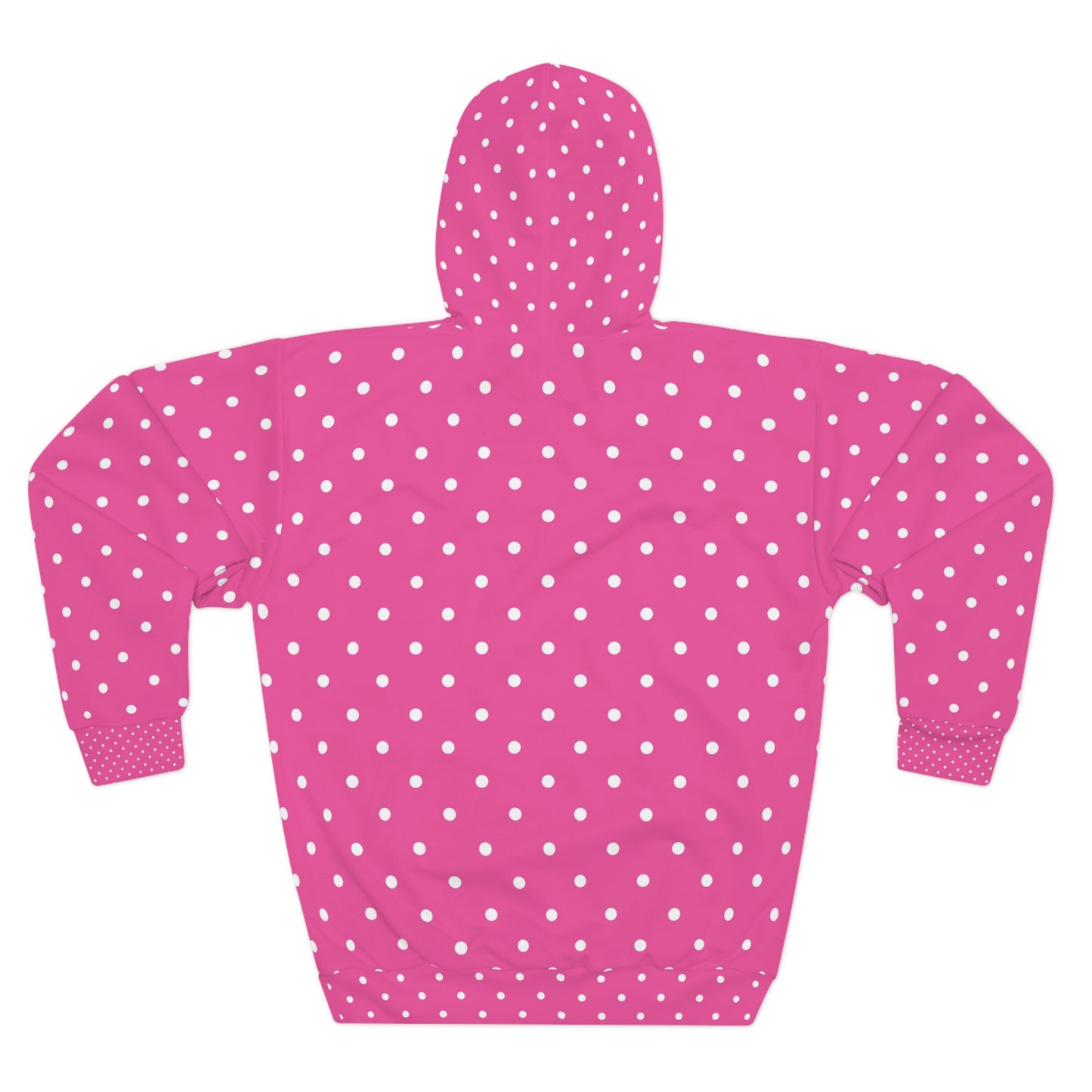 Hot Pink Polka Dot Unisex Pullover Hoodie