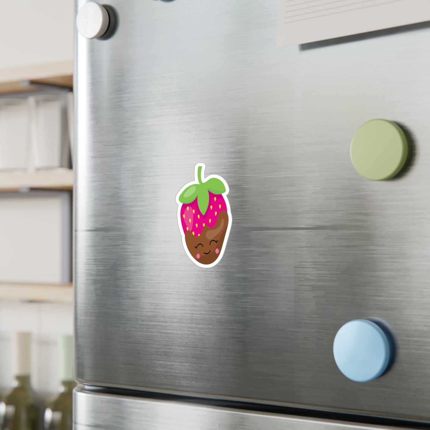 Kawaii Strawberry Sticker - Chocolate