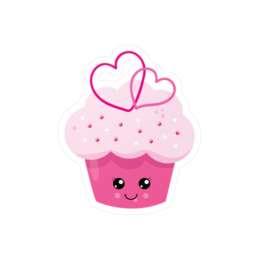 Kawaii Valentine Cupcake Sticker