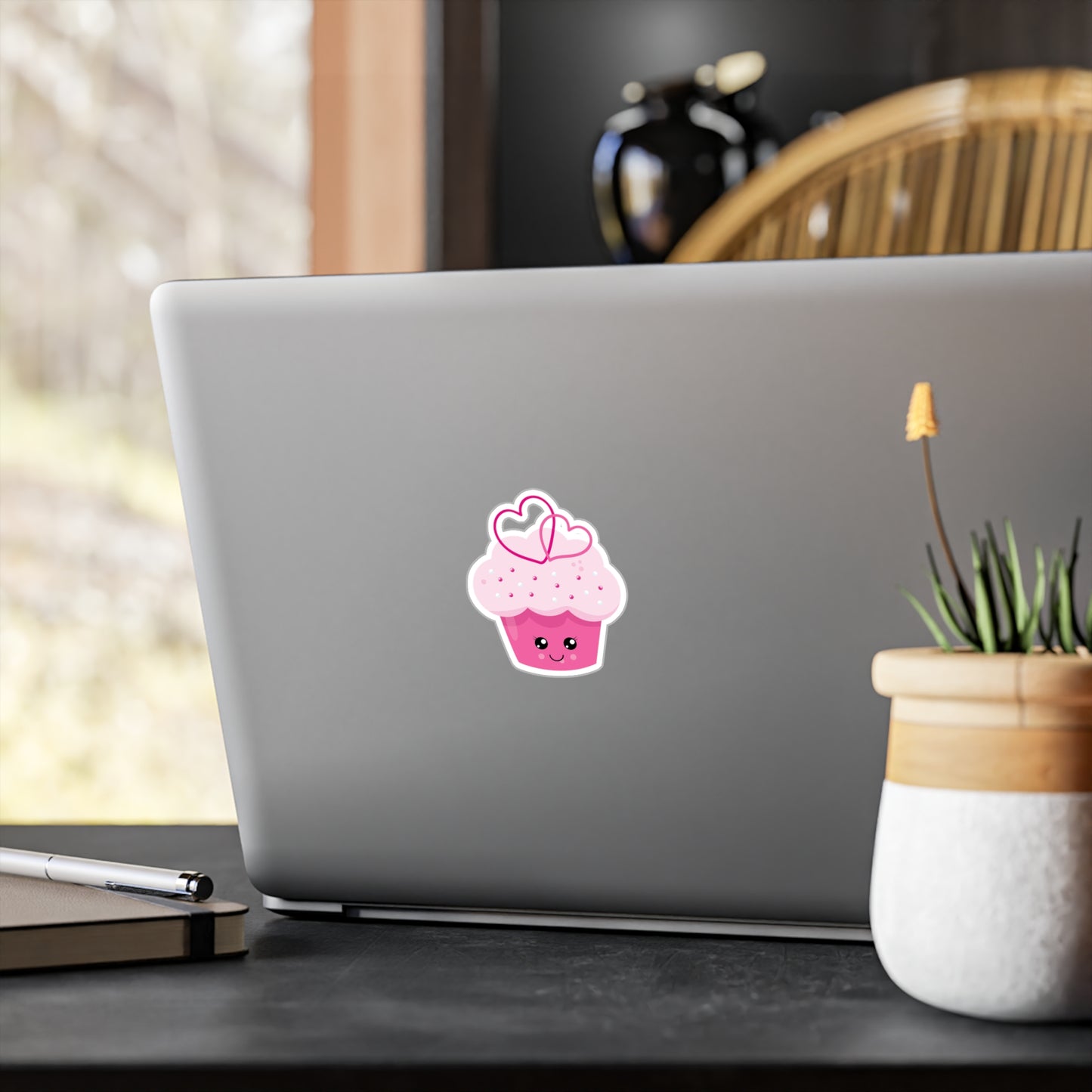 Kawaii Valentine Cupcake Sticker